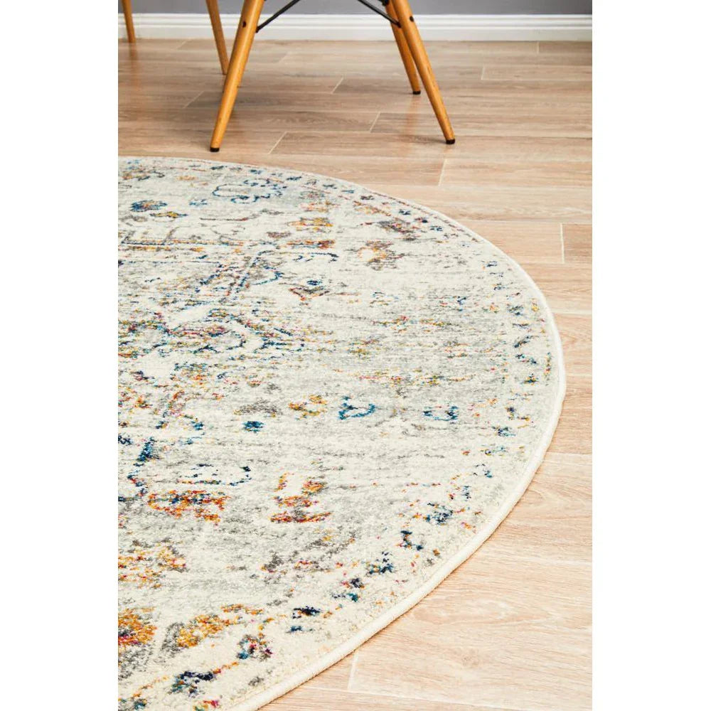 Century 911 Silver Round Rug - ICONIC RUGS