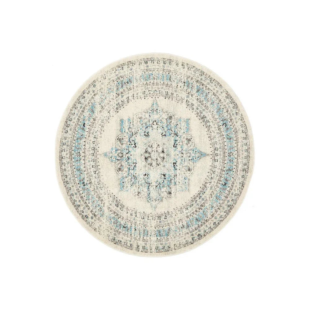 Century 922 White Round Rug - ICONIC RUGS