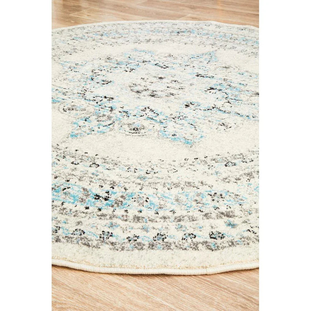 Century 922 White Round Rug - ICONIC RUGS