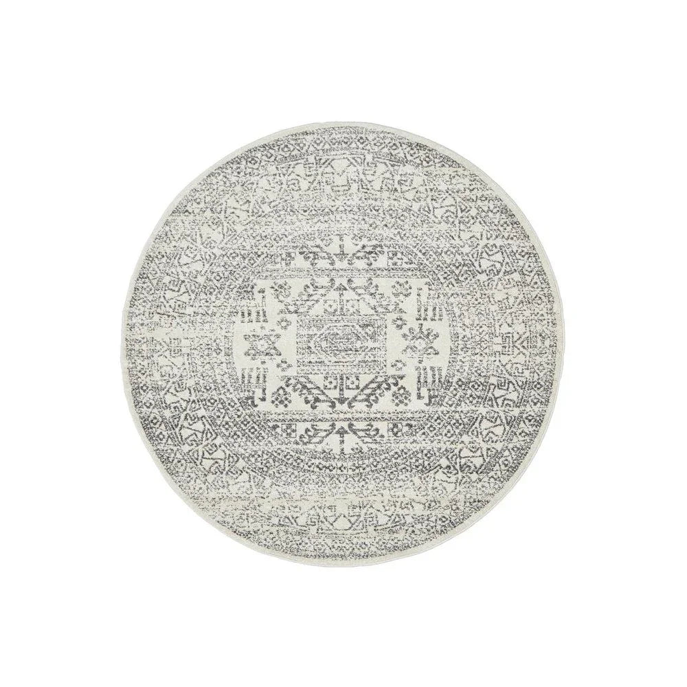 Chrome Addison Silver Round Rug - ICONIC RUGS