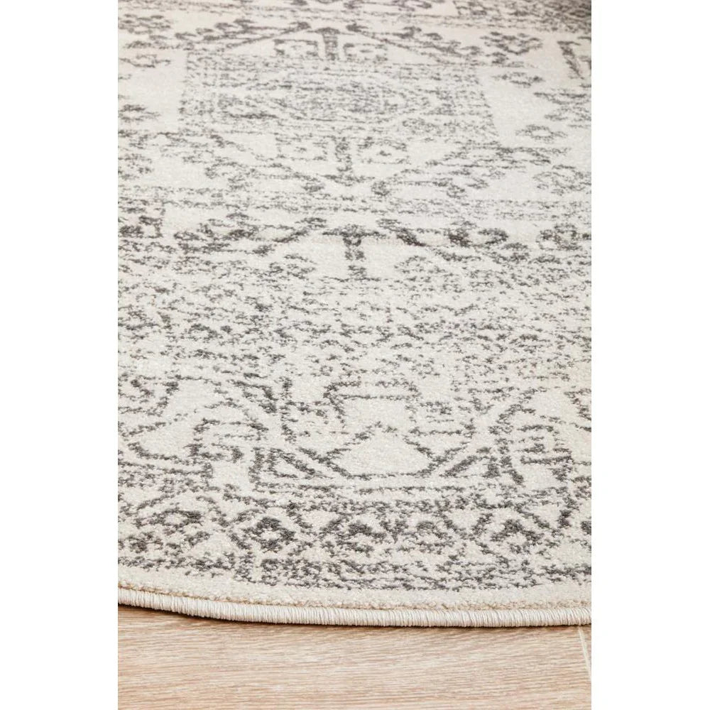 Chrome Addison Silver Round Rug - ICONIC RUGS