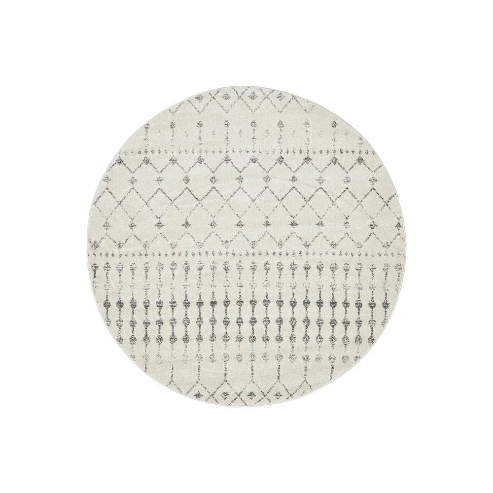 Chrome Elsa Silver Round Rug - ICONIC RUGS