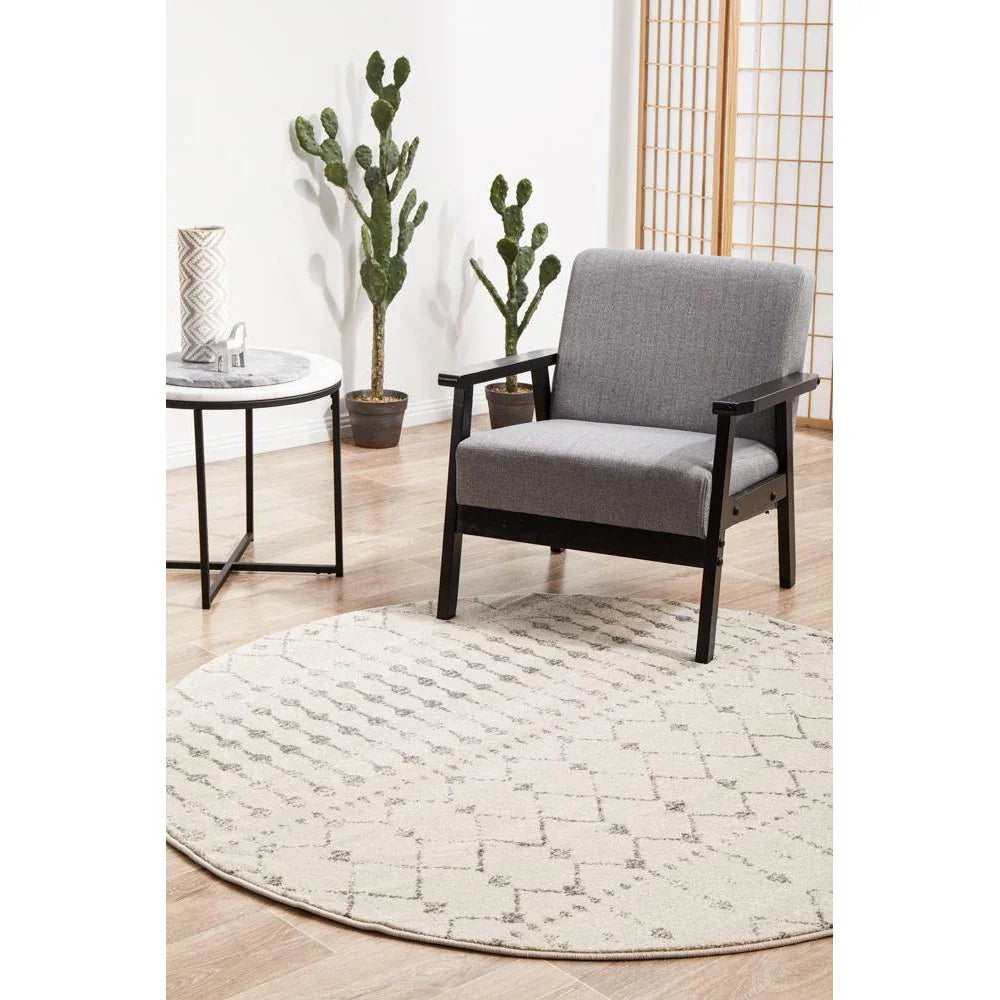 Chrome Elsa Silver Round Rug - ICONIC RUGS