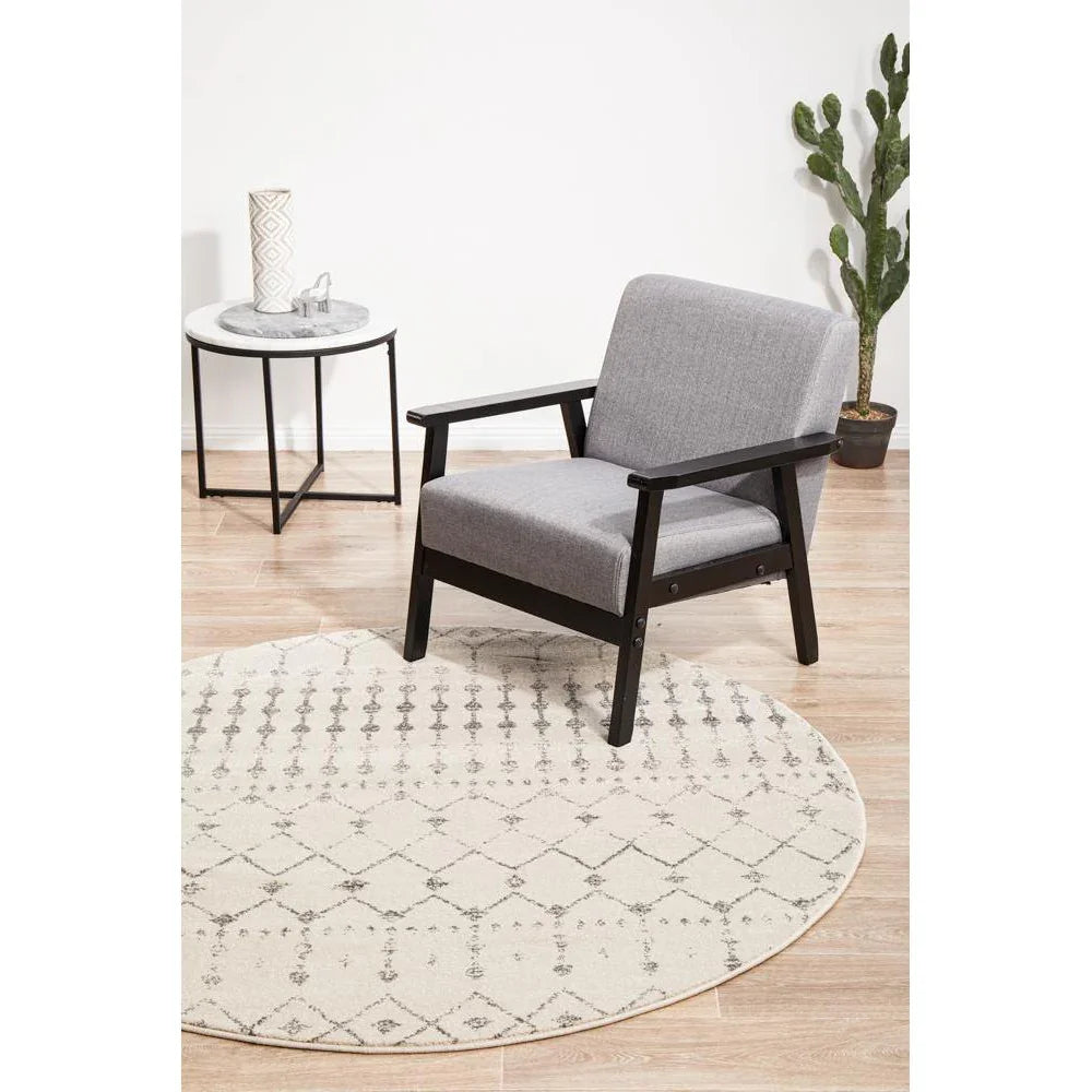 Chrome Elsa Silver Round Rug - ICONIC RUGS