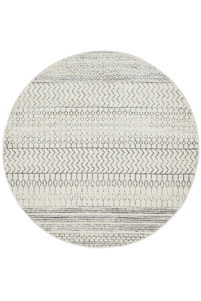 Chrome Harper Silver Round Rug - ICONIC RUGS