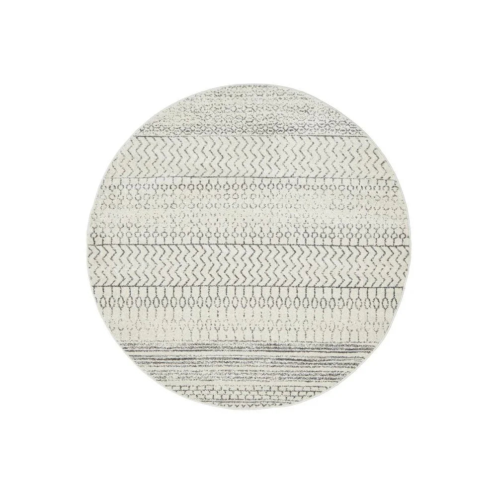 Chrome Harper Silver Round Rug - ICONIC RUGS