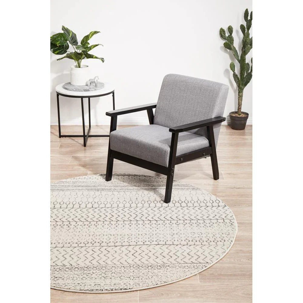 Chrome Harper Silver Round Rug - ICONIC RUGS
