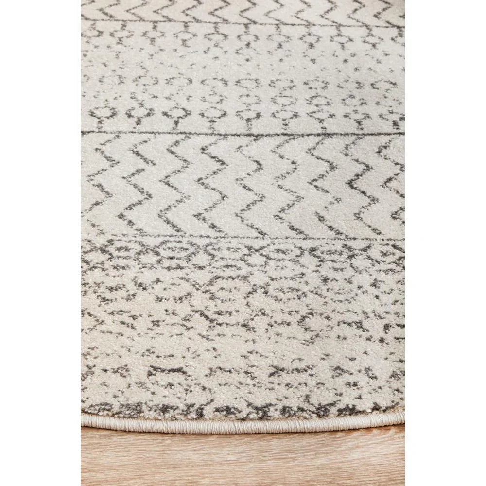 Chrome Harper Silver Round Rug - ICONIC RUGS