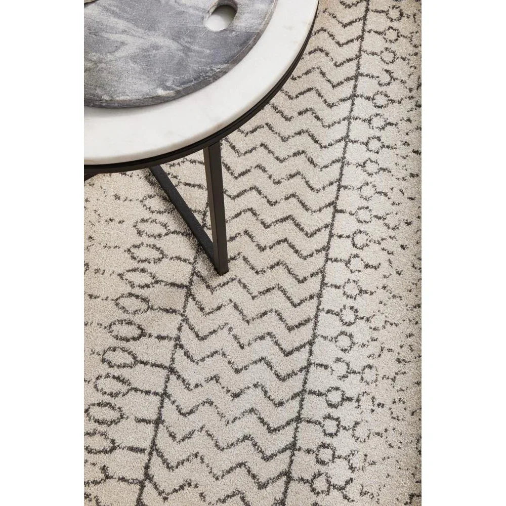 Chrome Harper Silver Round Rug - ICONIC RUGS