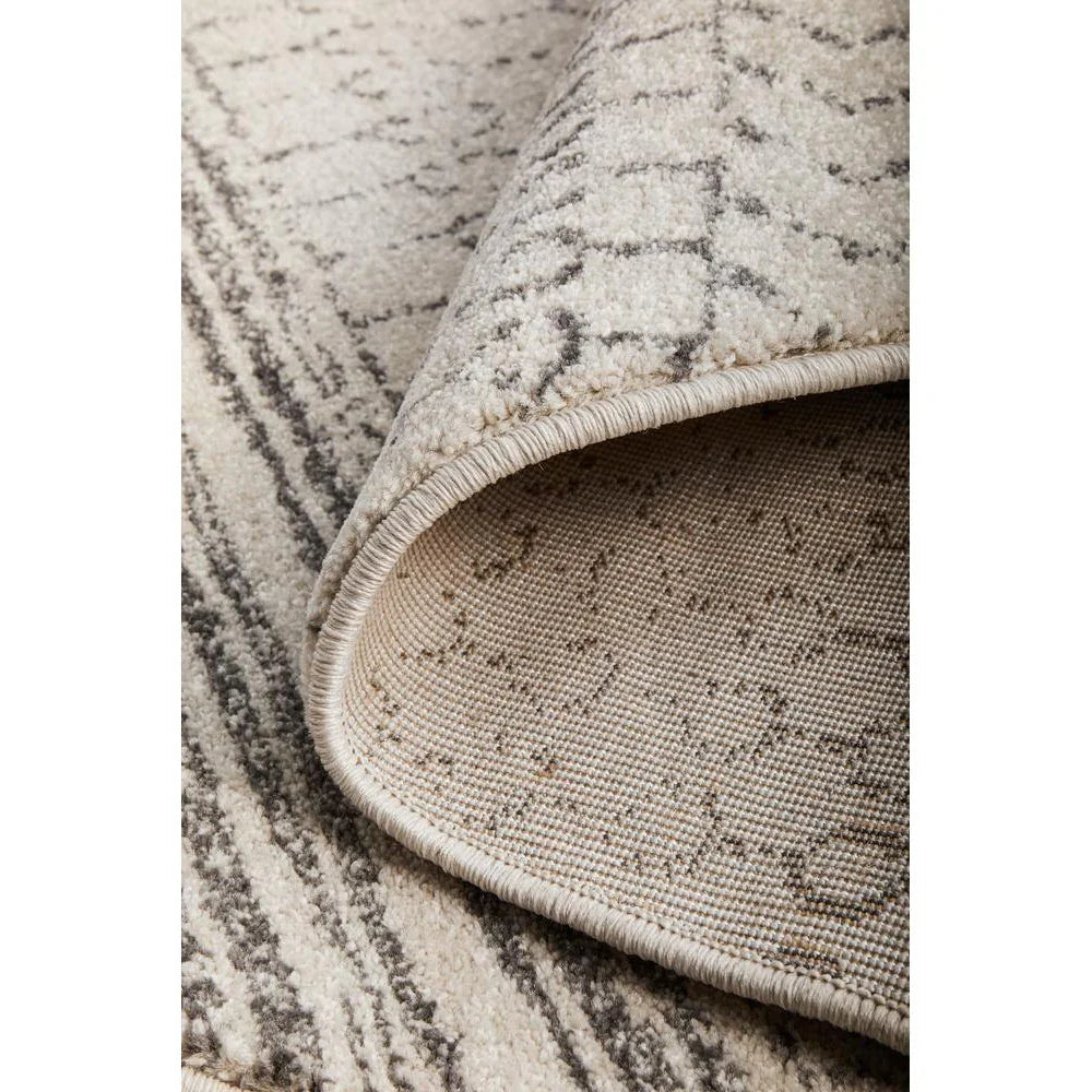 Chrome Harper Silver Round Rug - ICONIC RUGS