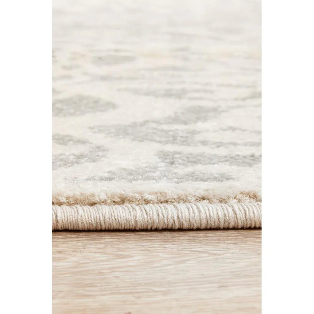 Chrome Lydia Silver Round Rug - ICONIC RUGS