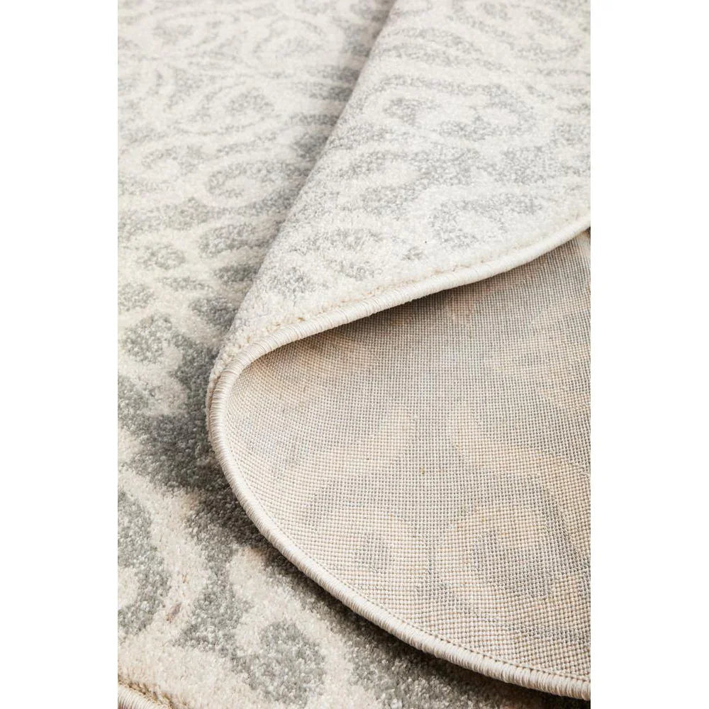 Chrome Lydia Silver Round Rug - ICONIC RUGS