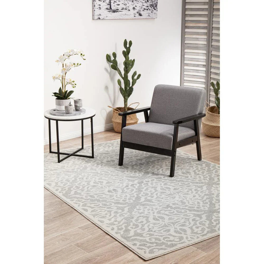 Chrome Lydia Silver Rug - ICONIC RUGS