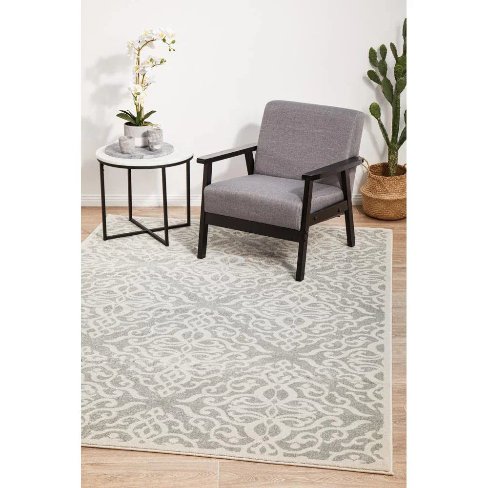 Chrome Lydia Silver Rug - ICONIC RUGS
