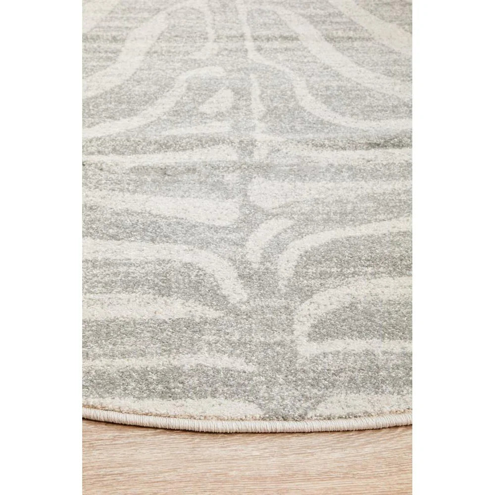 Chrome Savannah Silver Round Rug - ICONIC RUGS