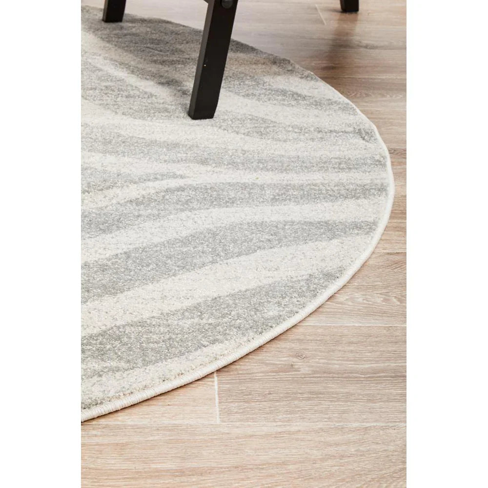 Chrome Savannah Silver Round Rug - ICONIC RUGS