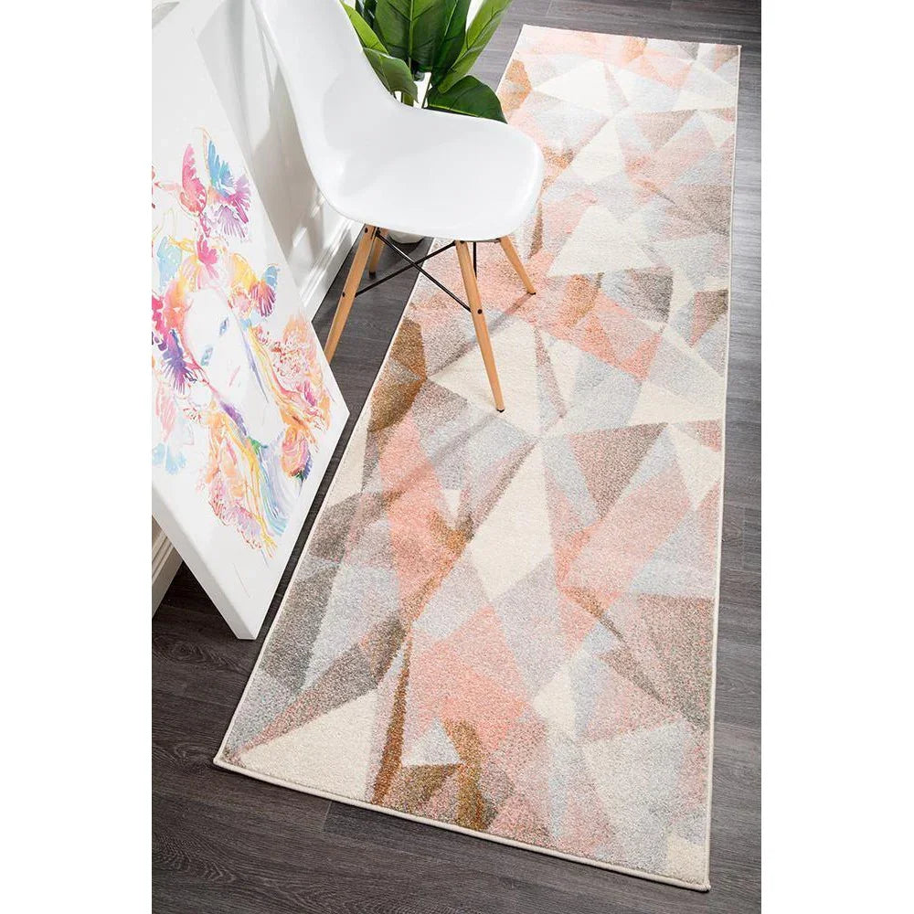 Dimensions Divinity Shatter Blush Modern Runner Rug