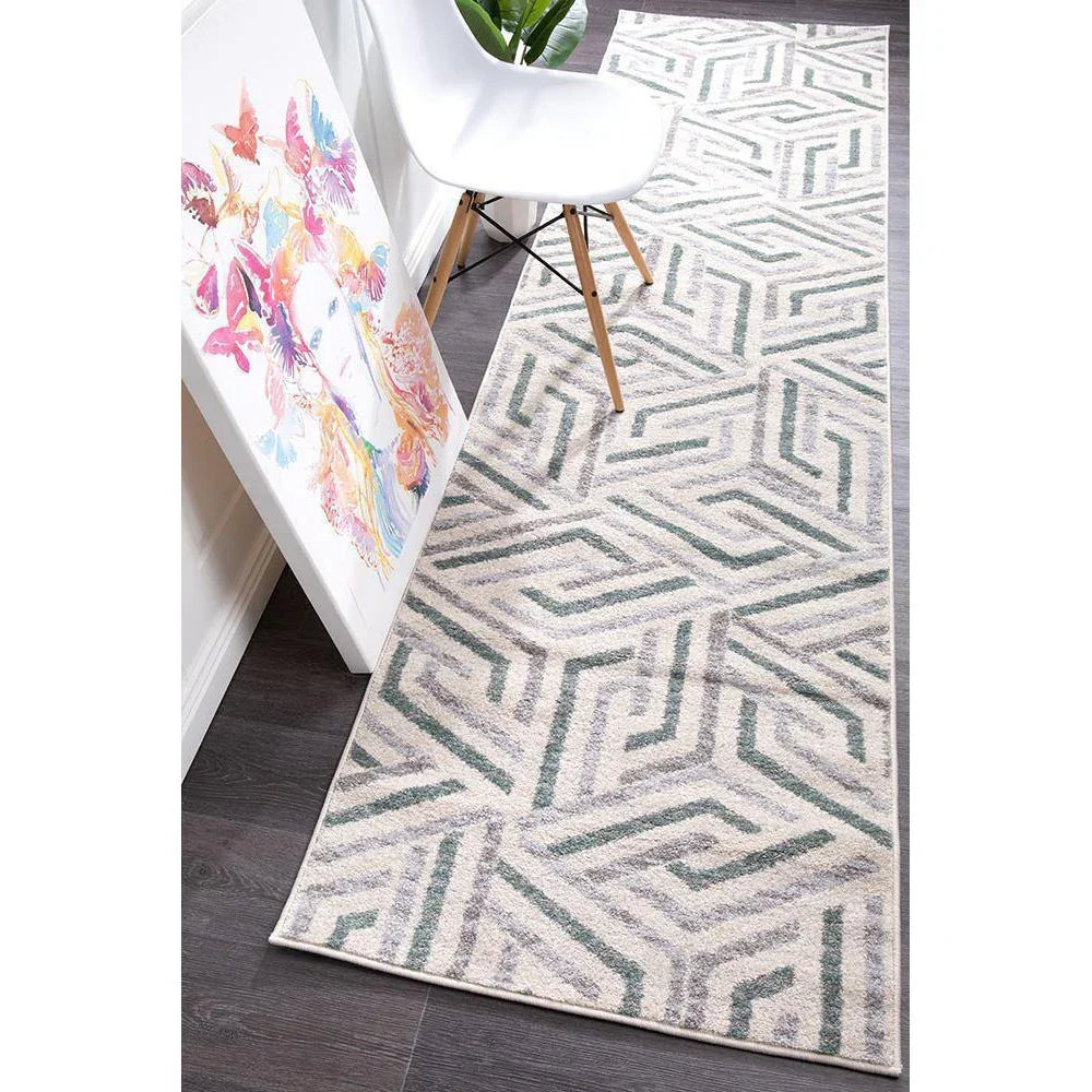 Dimensions Divinity Link Teal Modern Runner Rug