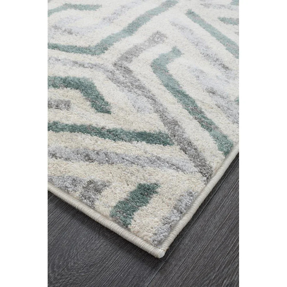 Dimensions Divinity Link Teal Modern Runner Rug