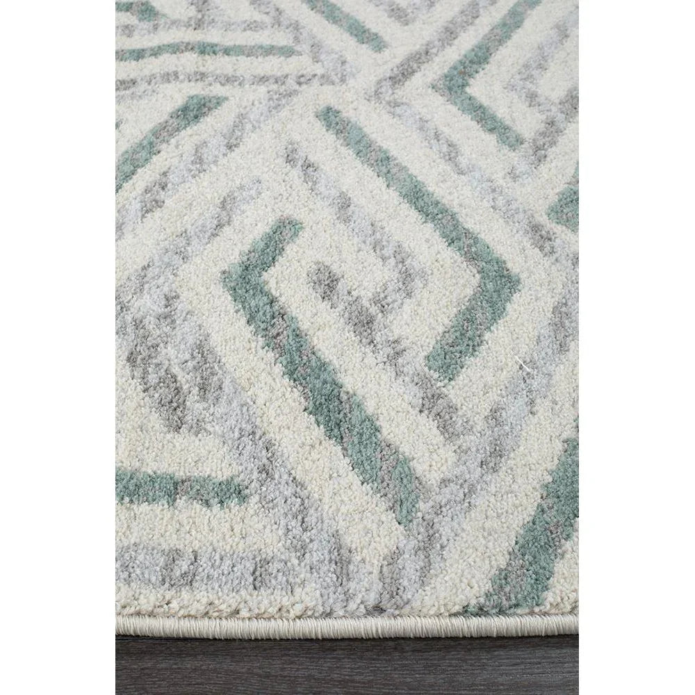 Dimensions Divinity Link Teal Modern Runner Rug