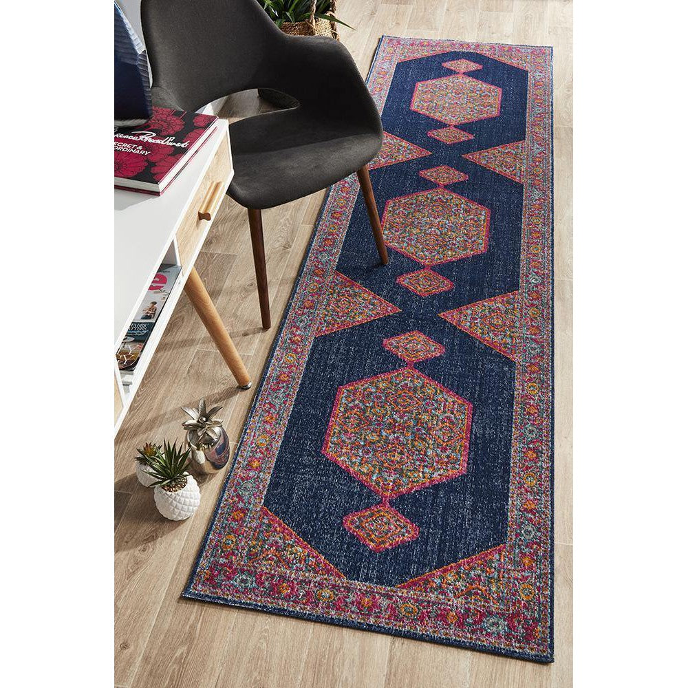 Eternal Whisper Blink Navy Runner Rug - ICONIC RUGS