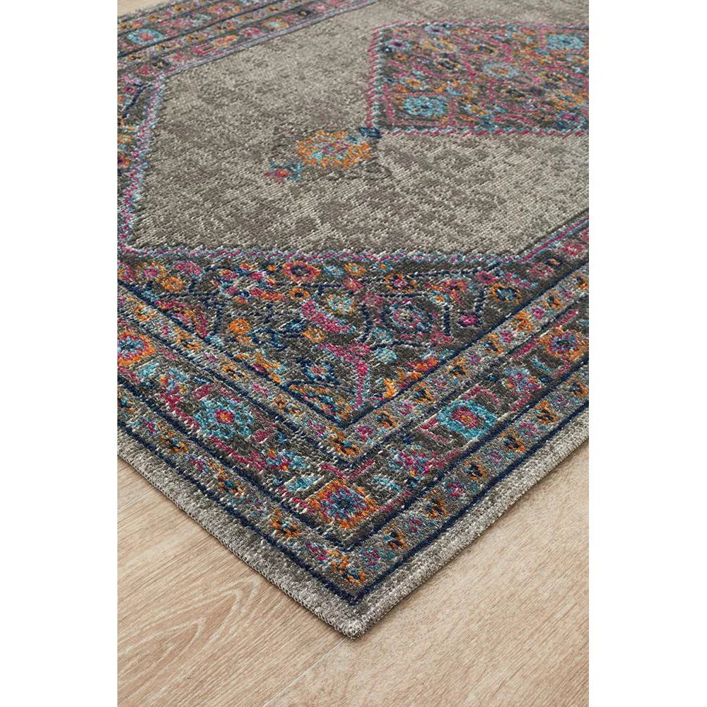 Eternal Whisper Diamond Grey Runner Rug - ICONIC RUGS