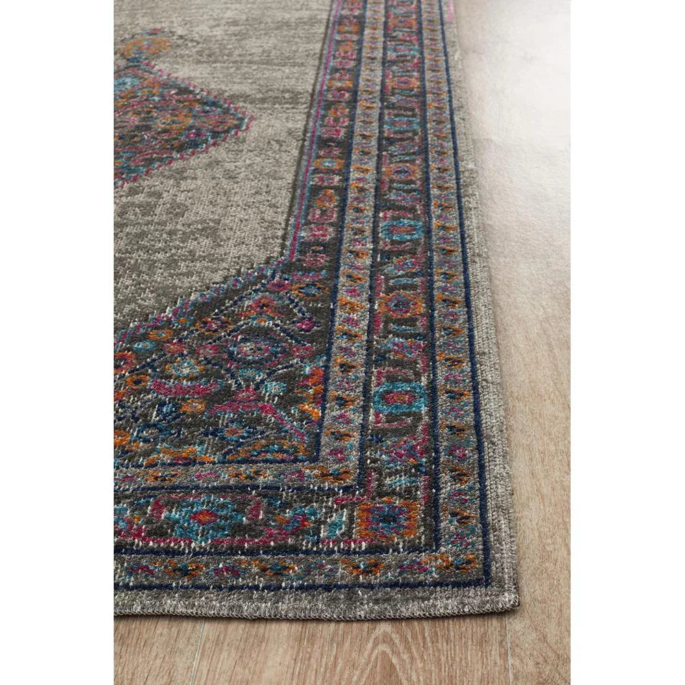 Eternal Whisper Diamond Grey Runner Rug - ICONIC RUGS