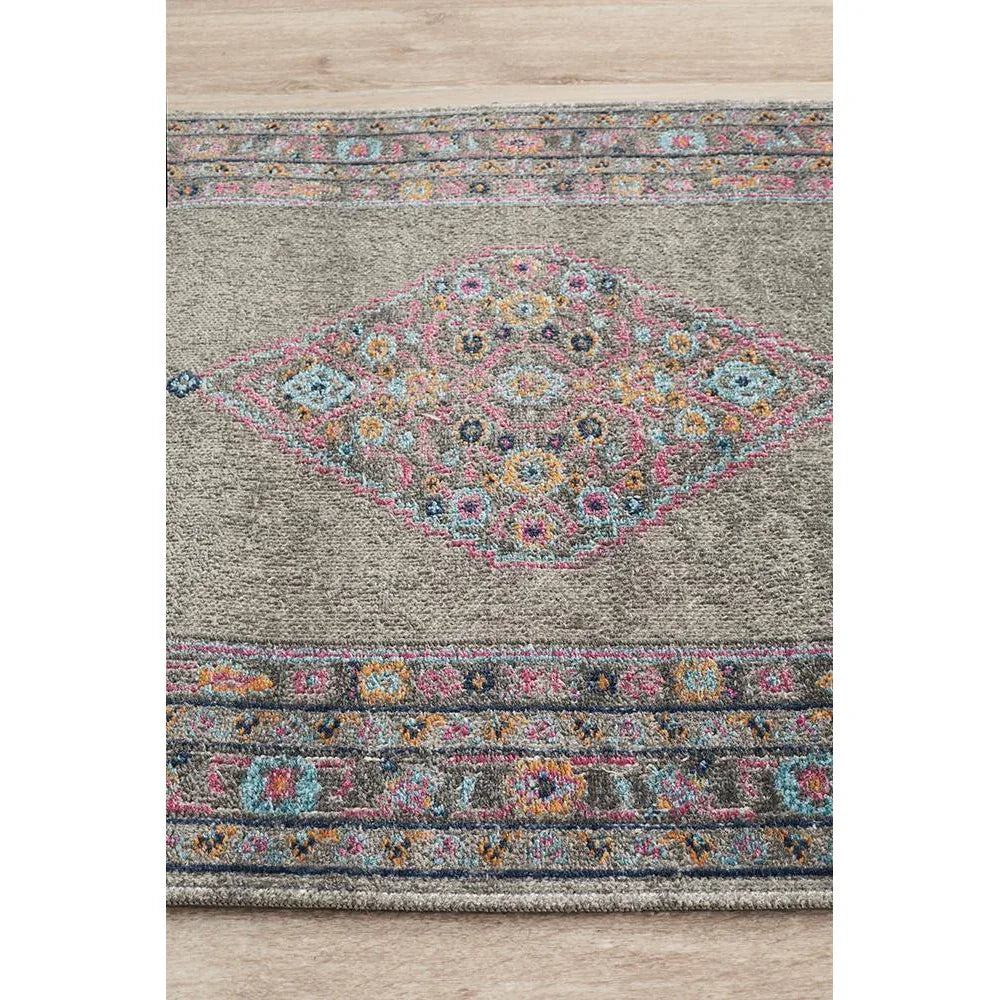 Eternal Whisper Diamond Grey Runner Rug - ICONIC RUGS