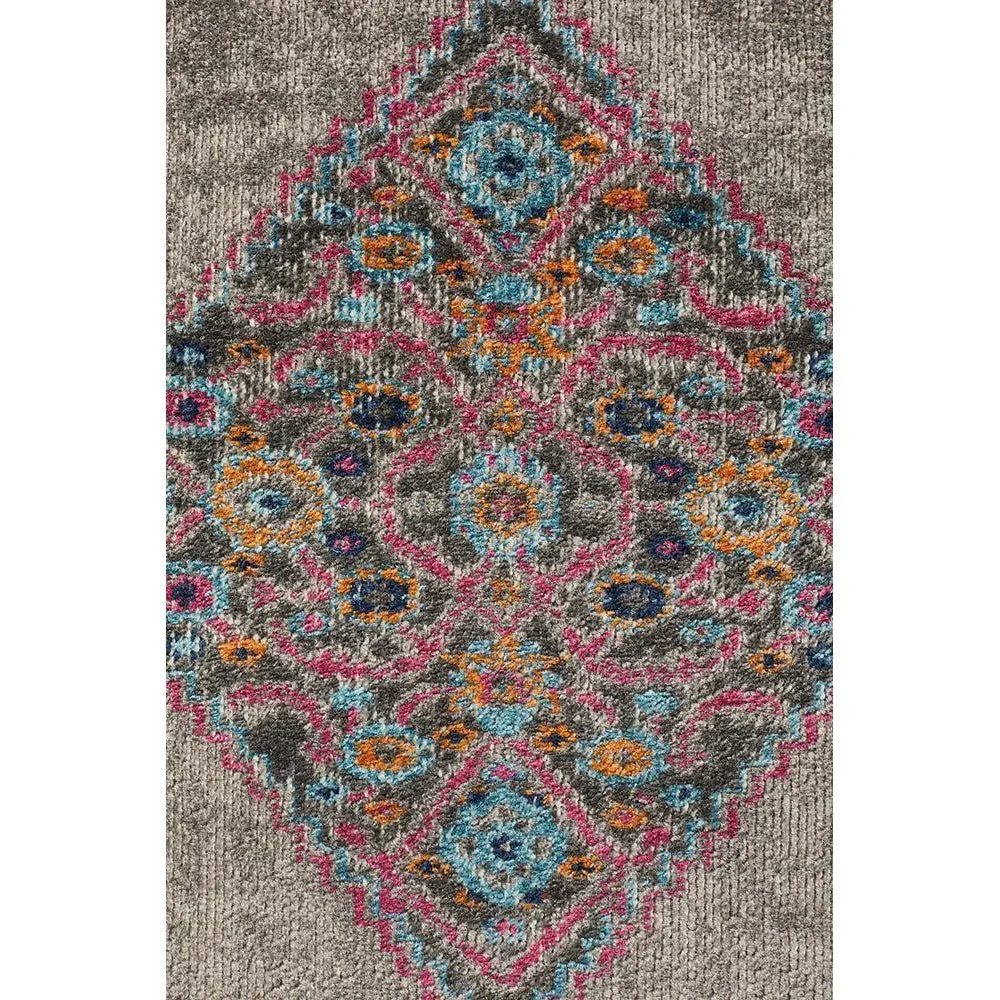 Eternal Whisper Diamond Grey Runner Rug - ICONIC RUGS