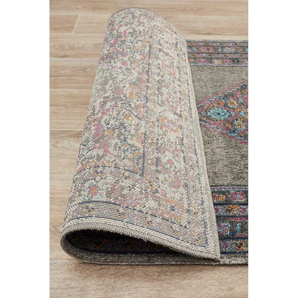 Eternal Whisper Diamond Grey Runner Rug - ICONIC RUGS