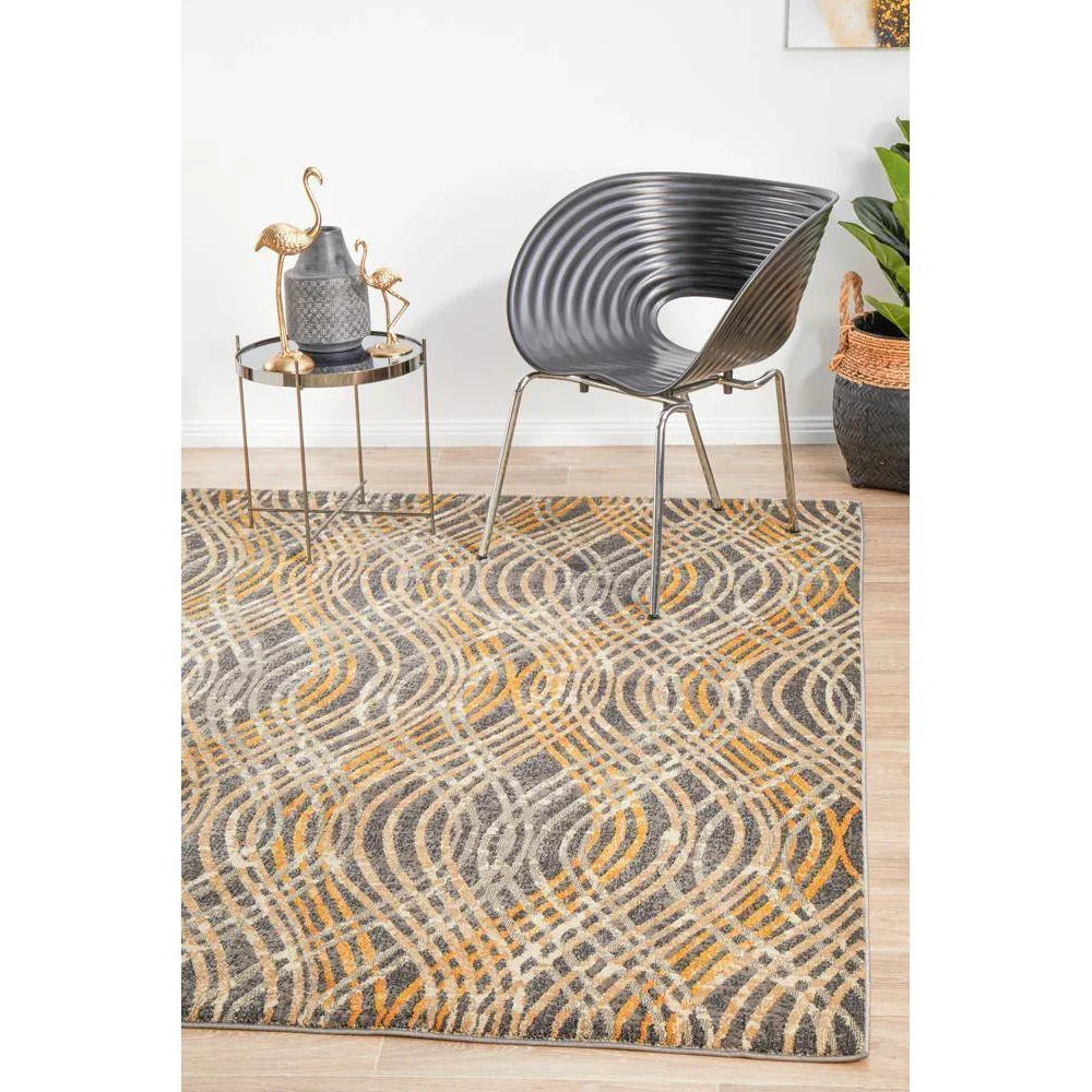 Dreamscape Flurry Modern Charcoal Rug - ICONIC RUGS