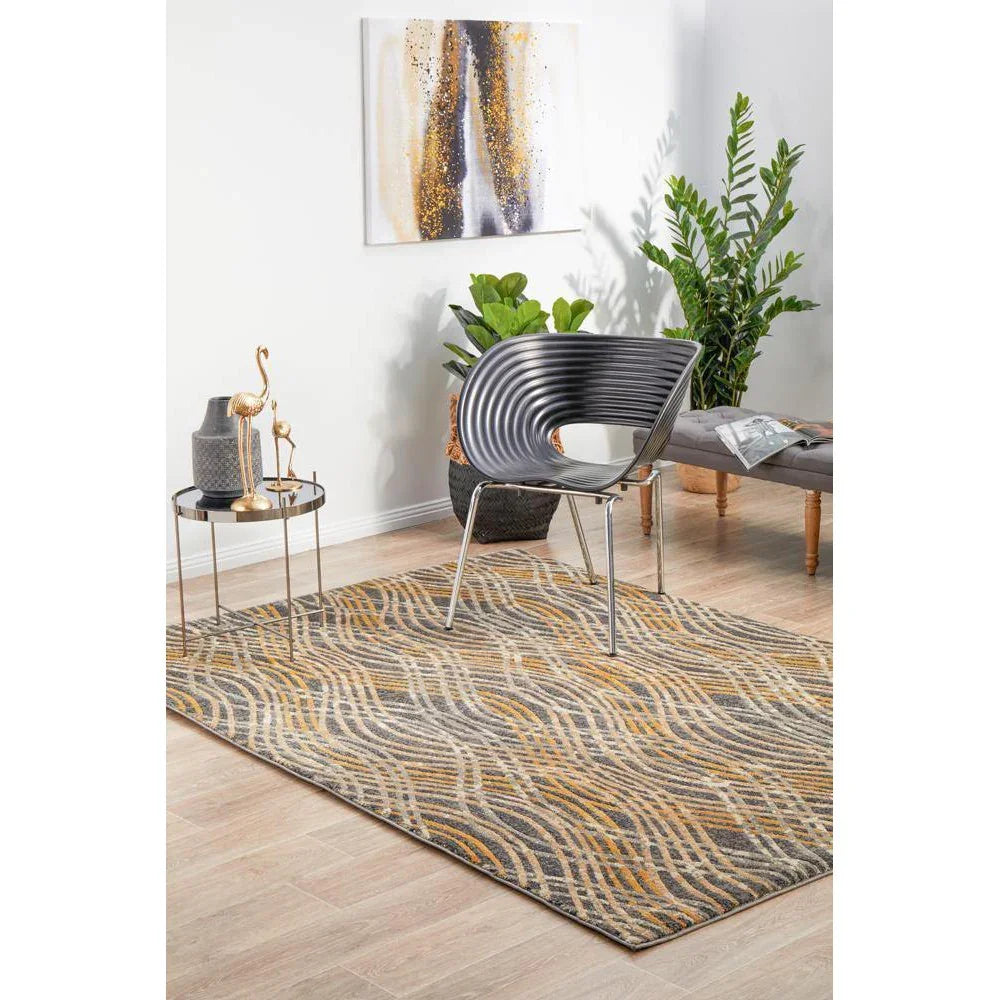 Dreamscape Flurry Modern Charcoal Rug - ICONIC RUGS