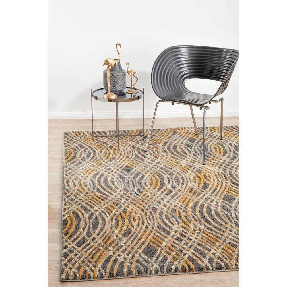 Dreamscape Flurry Modern Charcoal Rug - ICONIC RUGS