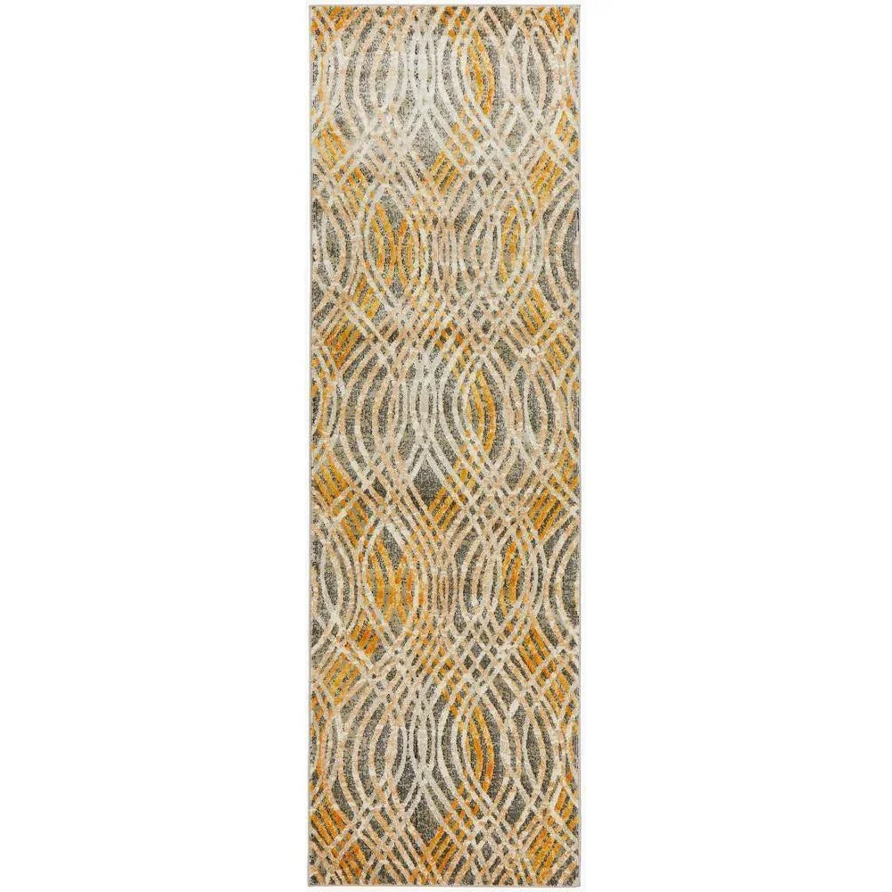 Dreamscape Flurry Modern Charcoal Runner Rug - ICONIC RUGS