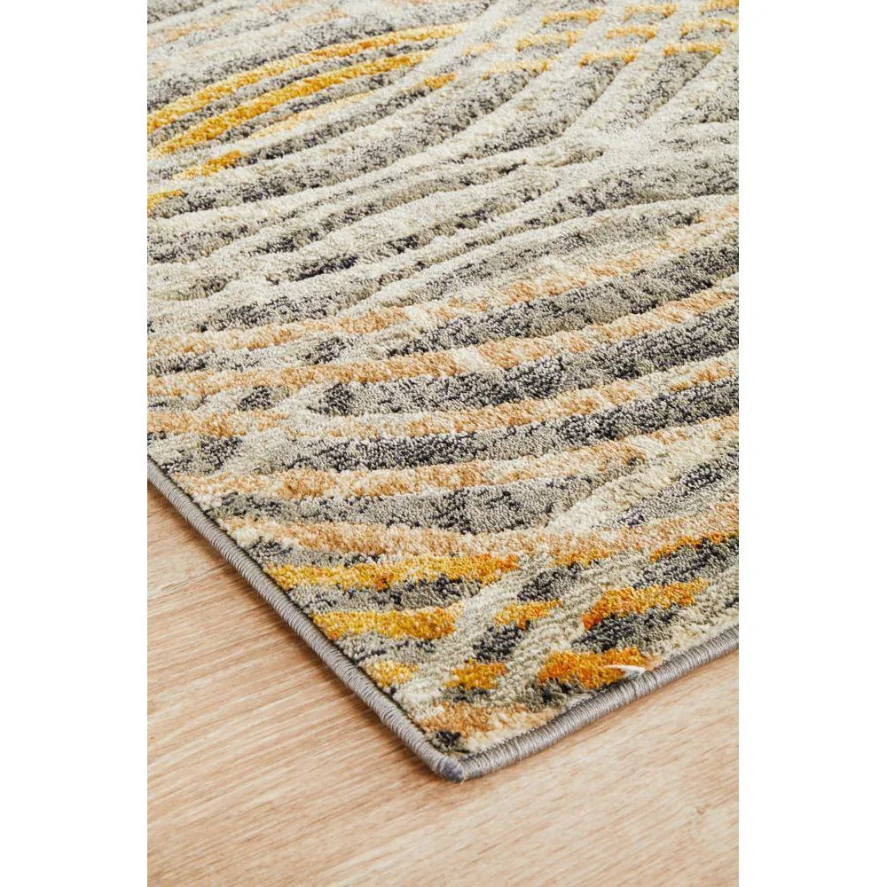 Dreamscape Flurry Modern Charcoal Runner Rug - ICONIC RUGS