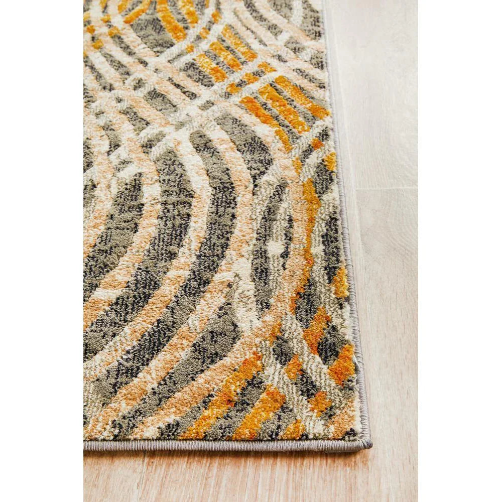 Dreamscape Flurry Modern Charcoal Runner Rug - ICONIC RUGS