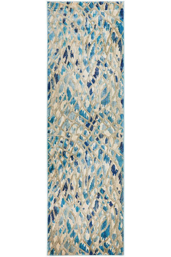 Dreamscape Ropes Modern Blue Runner Rug - ICONIC RUGS