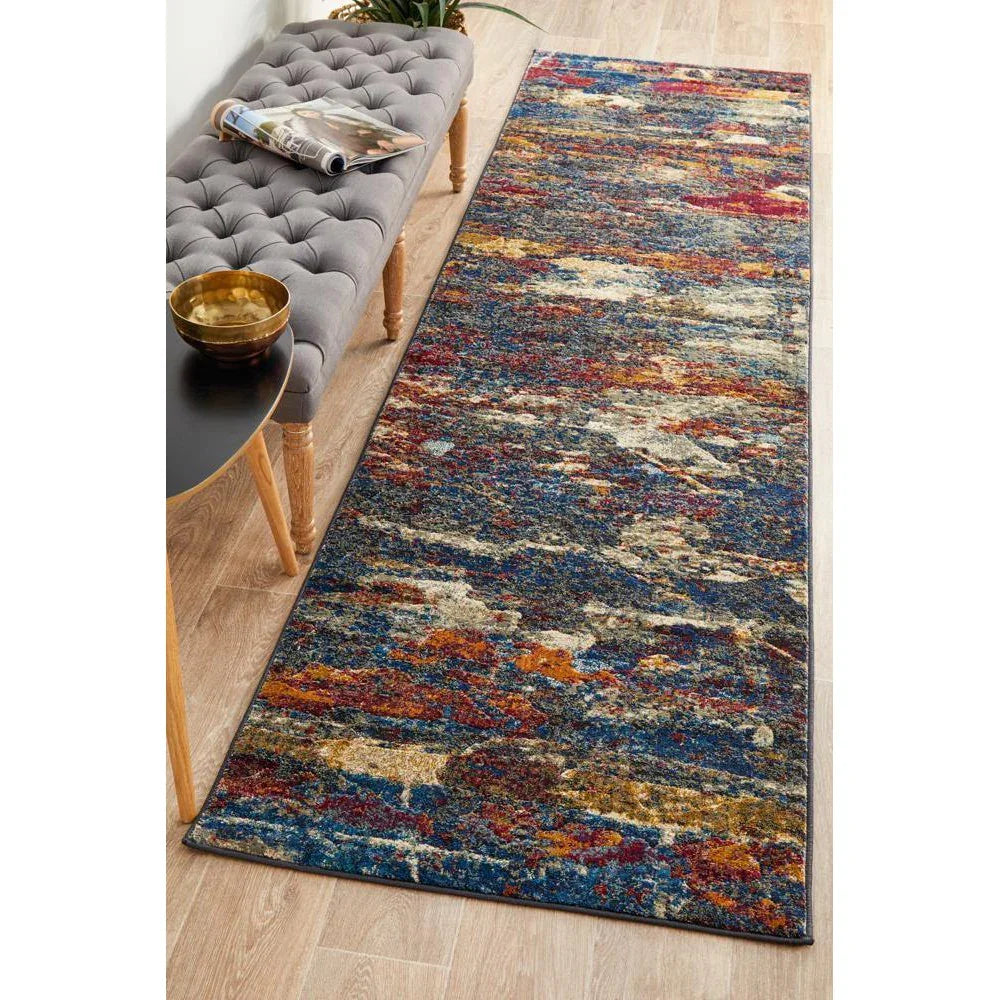Fantasy Splash Modern Midnight Runner Rug