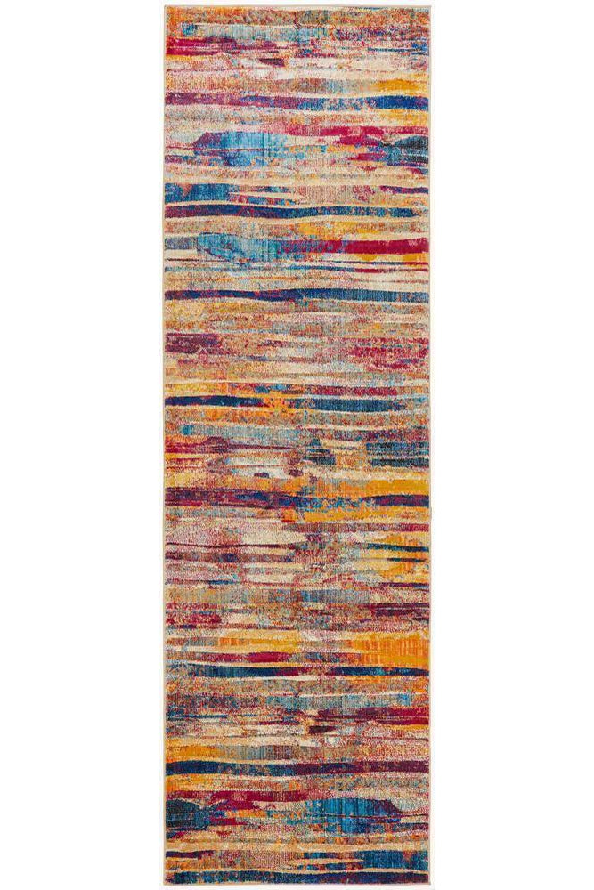 Dreamscape Strokes Modern Raspberry Rug - ICONIC RUGS