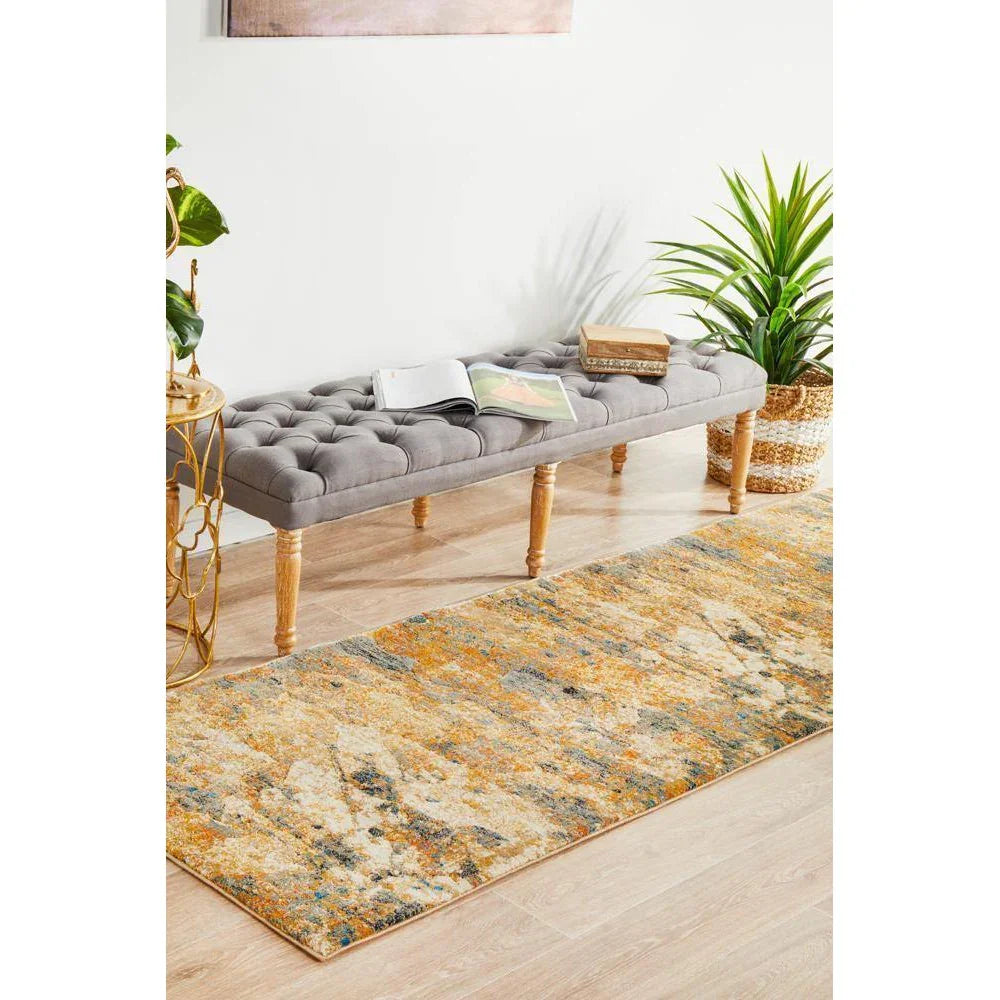 Dreamscape Tribute Modern Rust Runner Rug - ICONIC RUGS