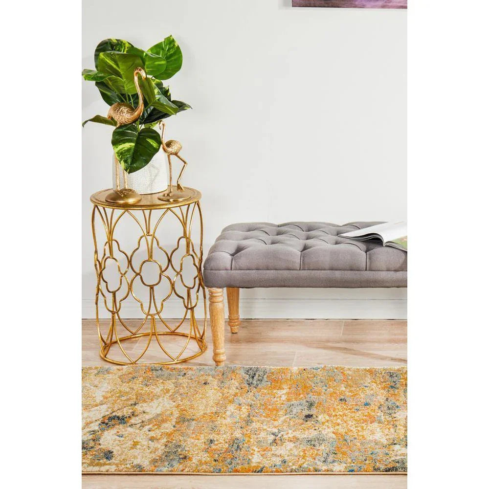 Dreamscape Tribute Modern Rust Runner Rug - ICONIC RUGS