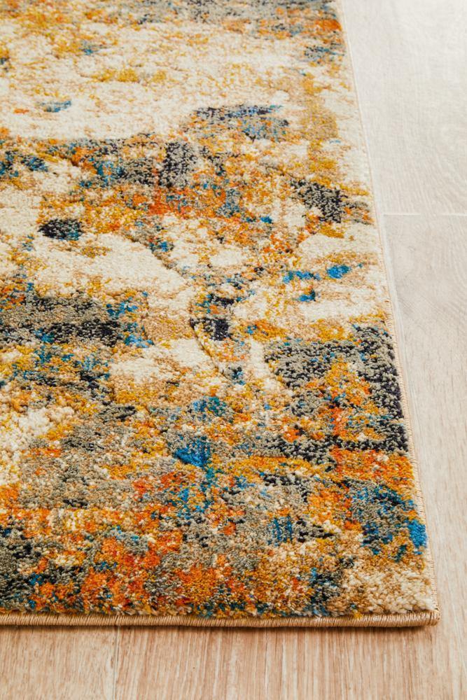 Dreamscape Tribute Modern Rust Runner Rug - ICONIC RUGS