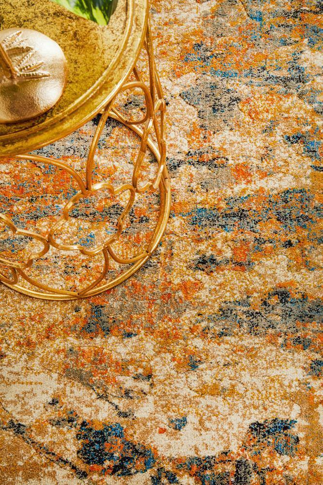 Dreamscape Tribute Modern Rust Runner Rug - ICONIC RUGS