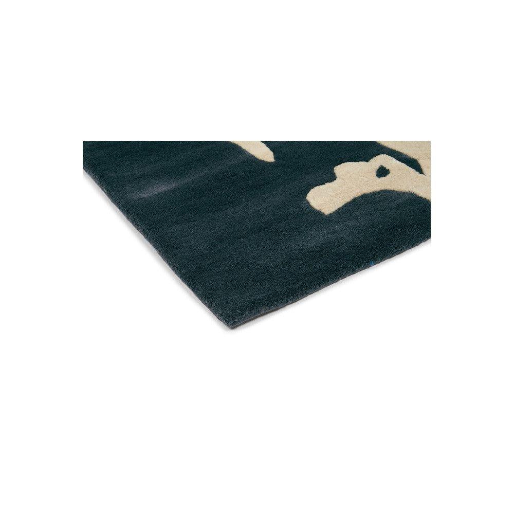 Florence Broadhurst Floral Charcoal Wool Designer Rug