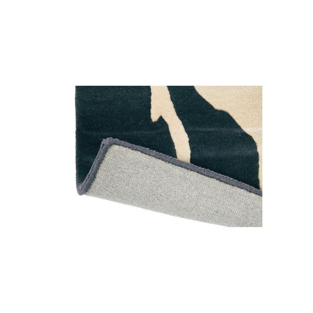 Florence Broadhurst Floral Charcoal Wool Designer Rug