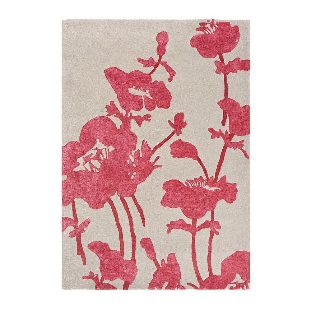 Florence Broadhurst Floral Poppy Wool Designer Rug