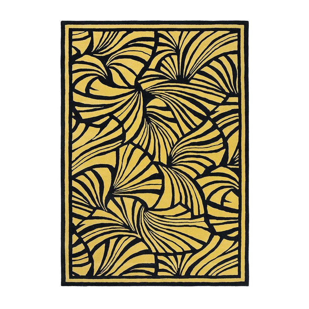 Florence Broadhurst Japanese Fans Gold Pure Wool Designer Rug