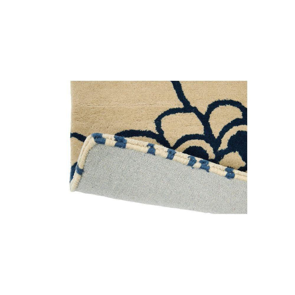 Florence Broadhurst Japanese Floral Midnight Pure Wool Designer Rug