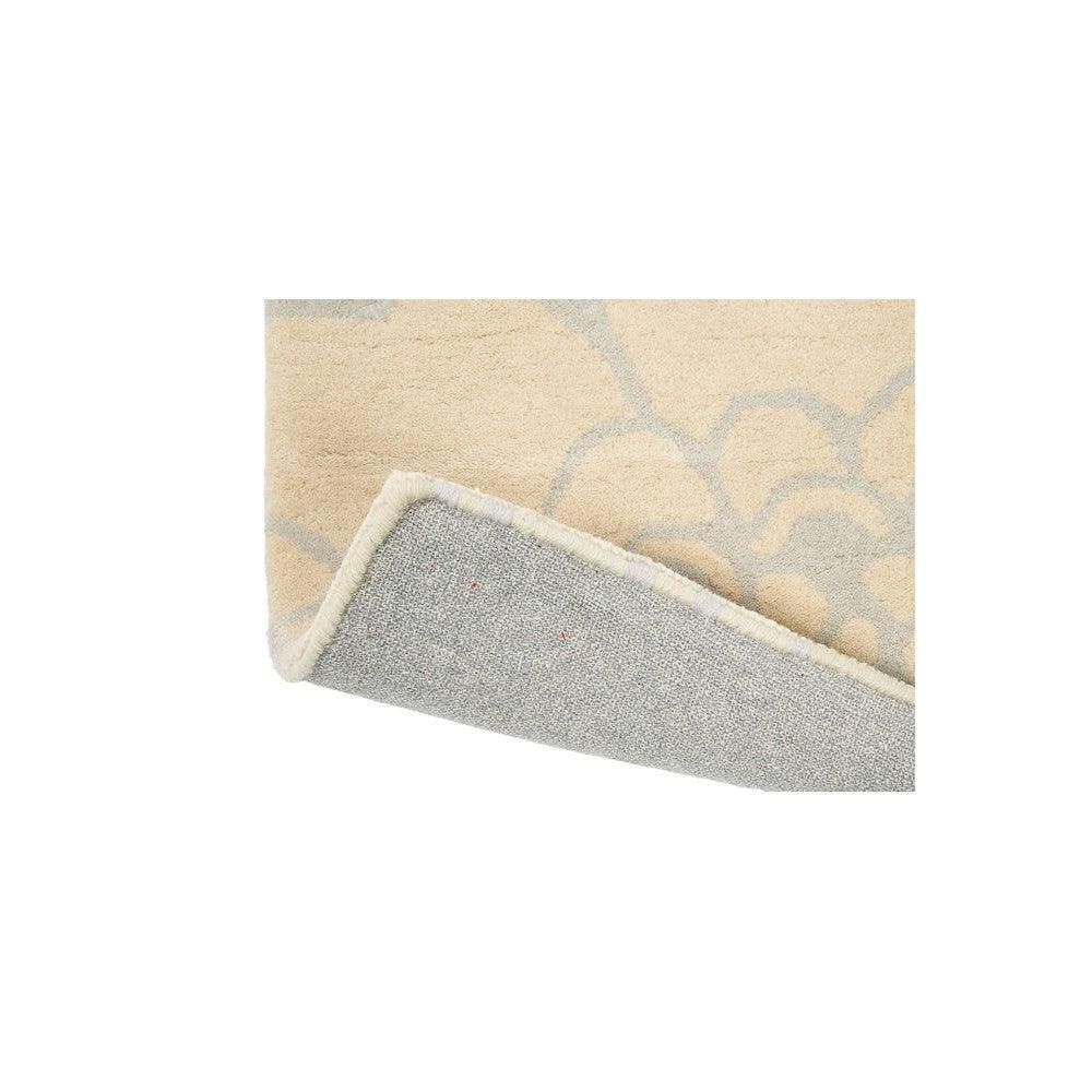 Florence Broadhurst Japanese Floral Oyster Pure Wool Designer Rug