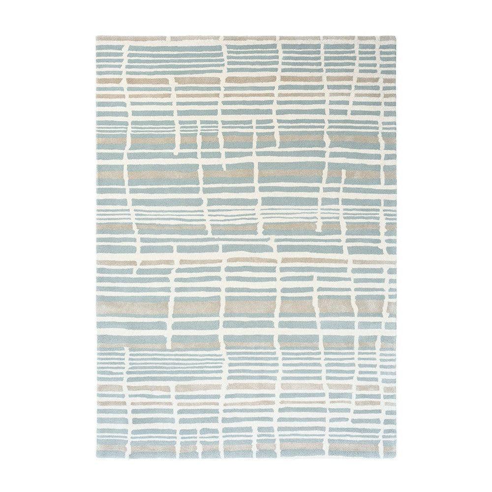 Florence Broadhurst Tortoiseshell Stripe Jade Pure Wool Designer Rug